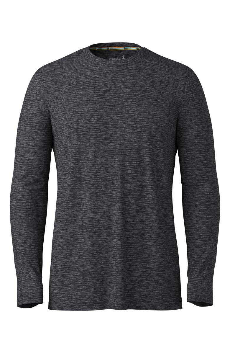 Smartwool Merino Wool Long Sleeve T-Shirt, Alternate, color, Black Heather