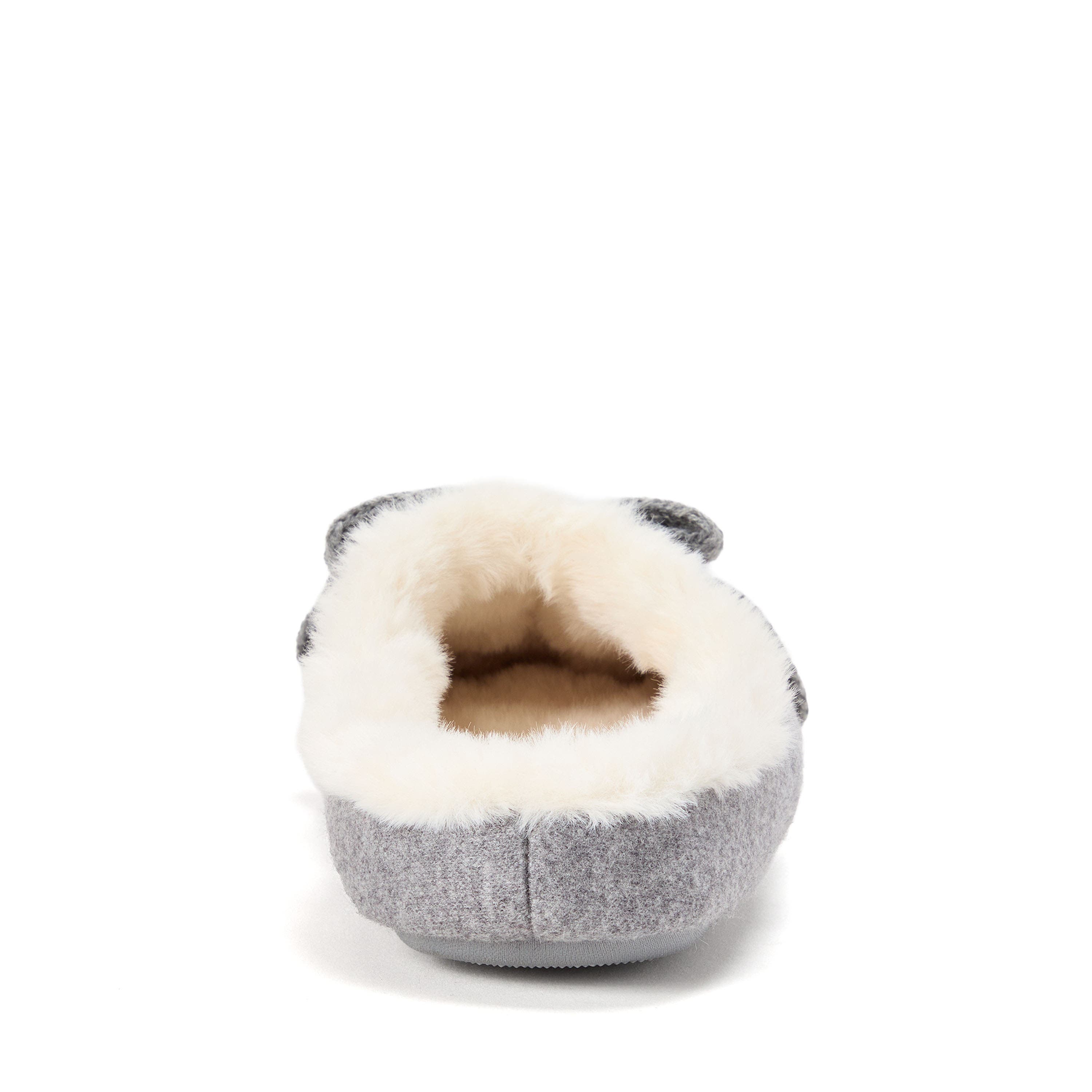 DEARFOAMS Josie Knit Clog Slipper with Bow, Alternate, color, Light Heather Grey