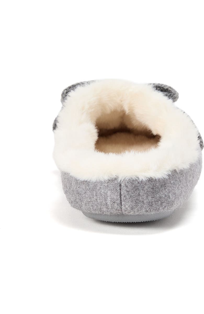 DEARFOAMS Josie Knit Clog Slipper with Bow, Alternate, color, Light Heather Grey