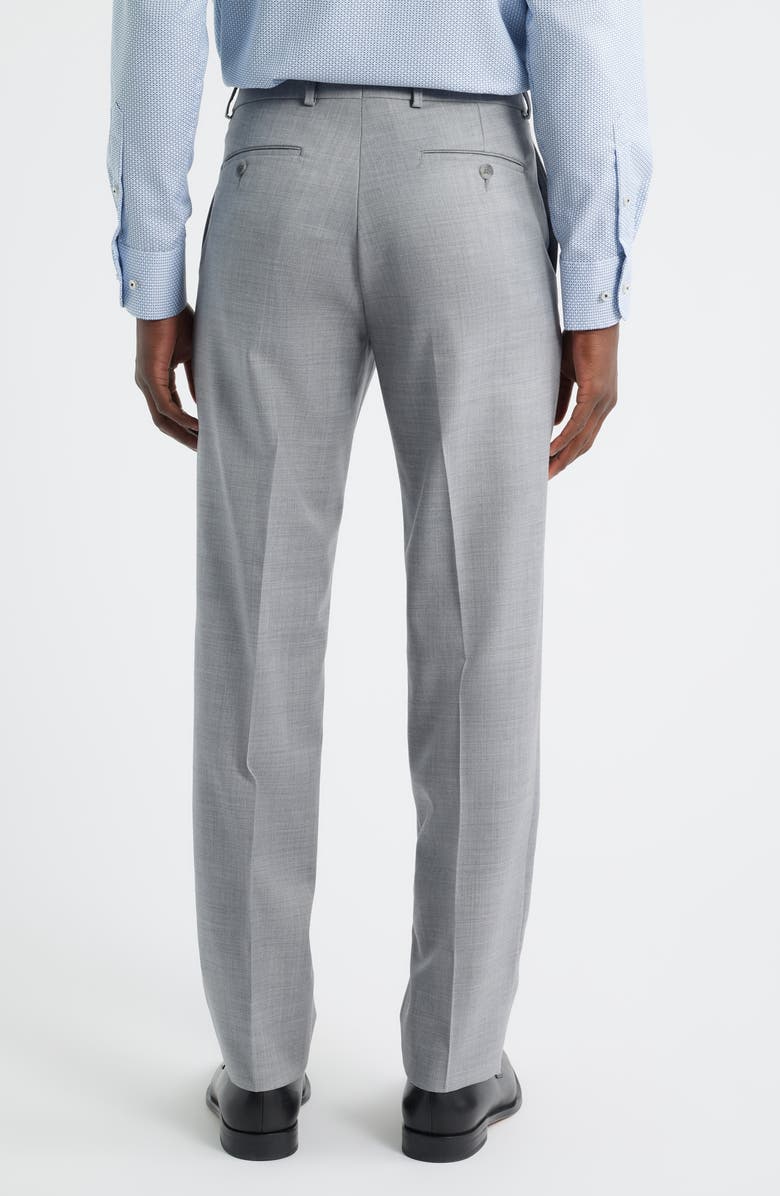 Berle Flat Front Light Grey Super 120s Wool Dress Pants, Alternate, color, Light Grey