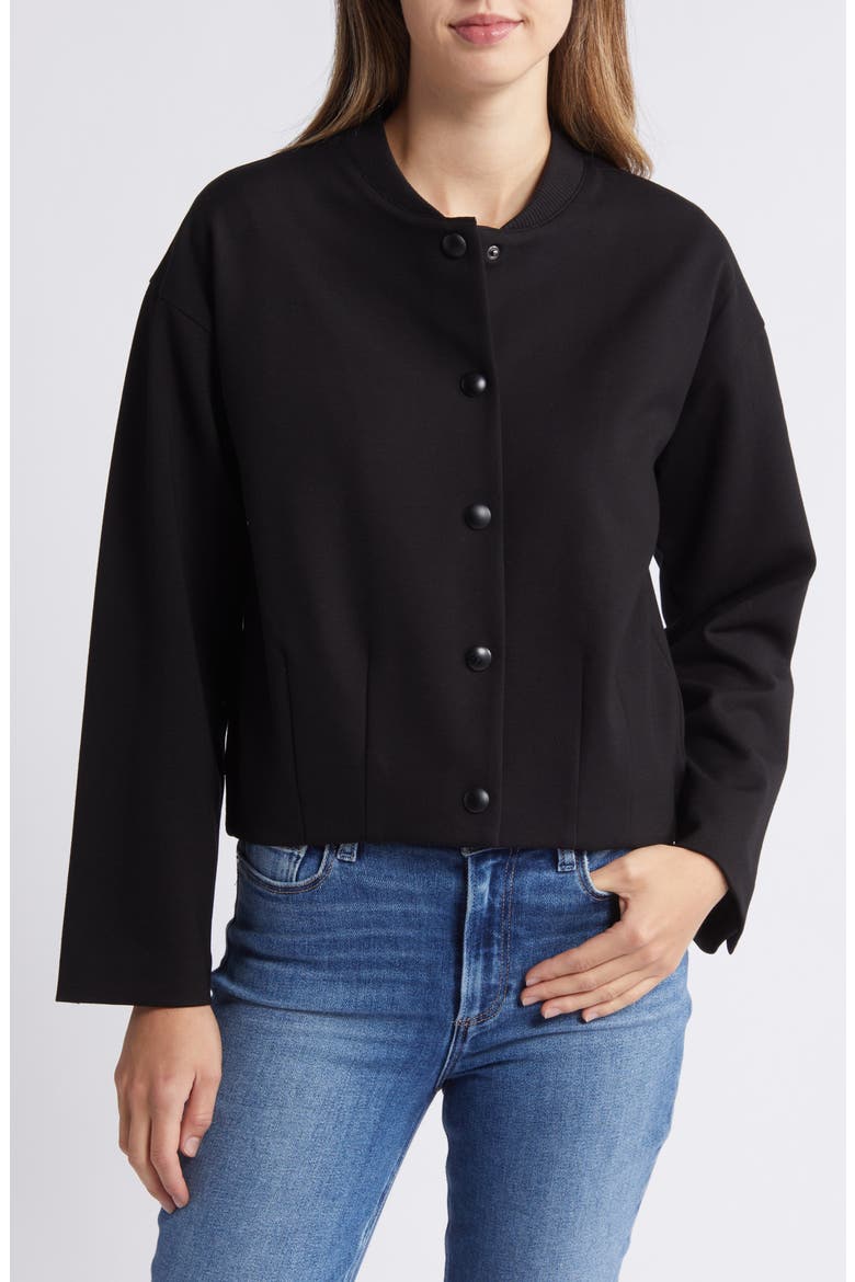 Crop Bomber Jacket, Alternate, color, BLACK