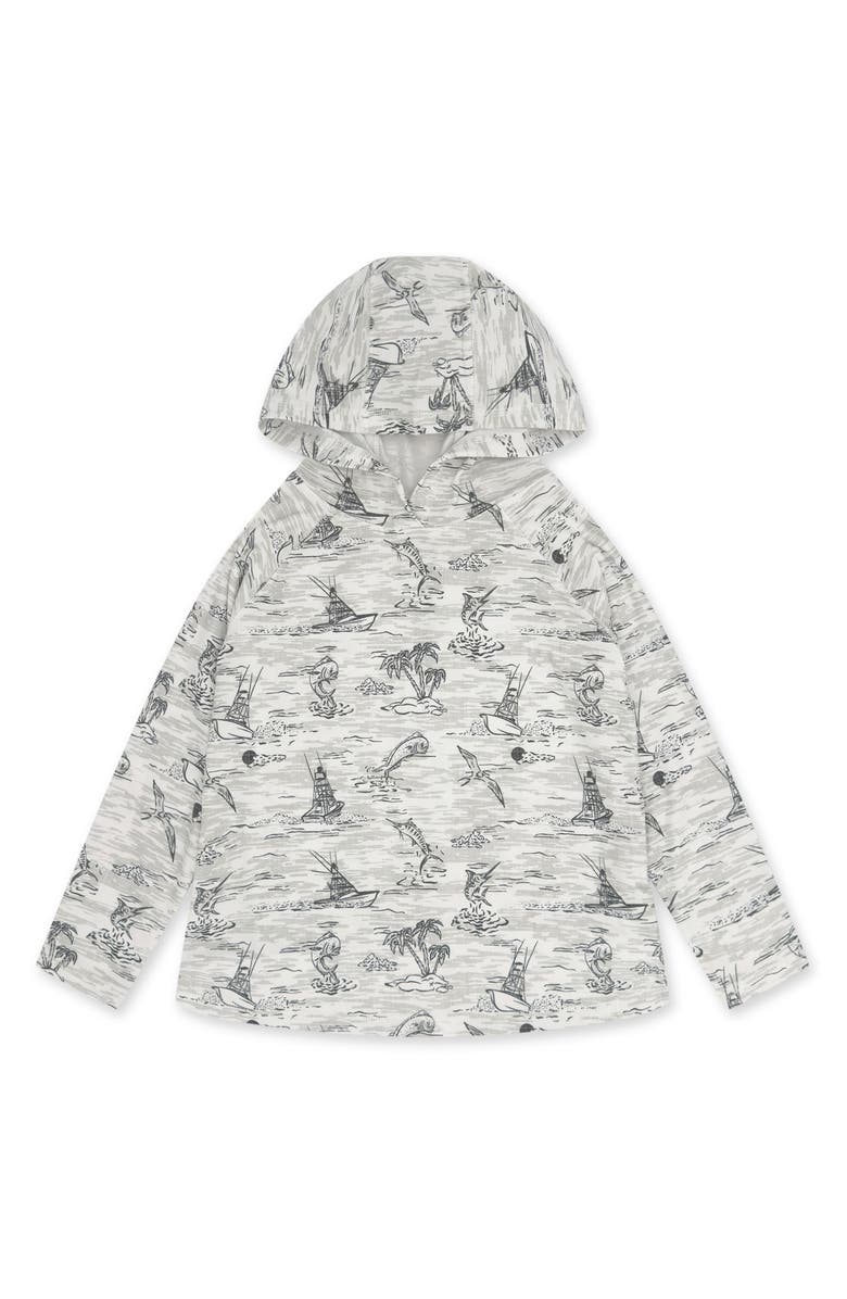 Feather 4 Arrow Kids' Reel Deal Tech Tropical Print Performance Hoodie, Main, color, White