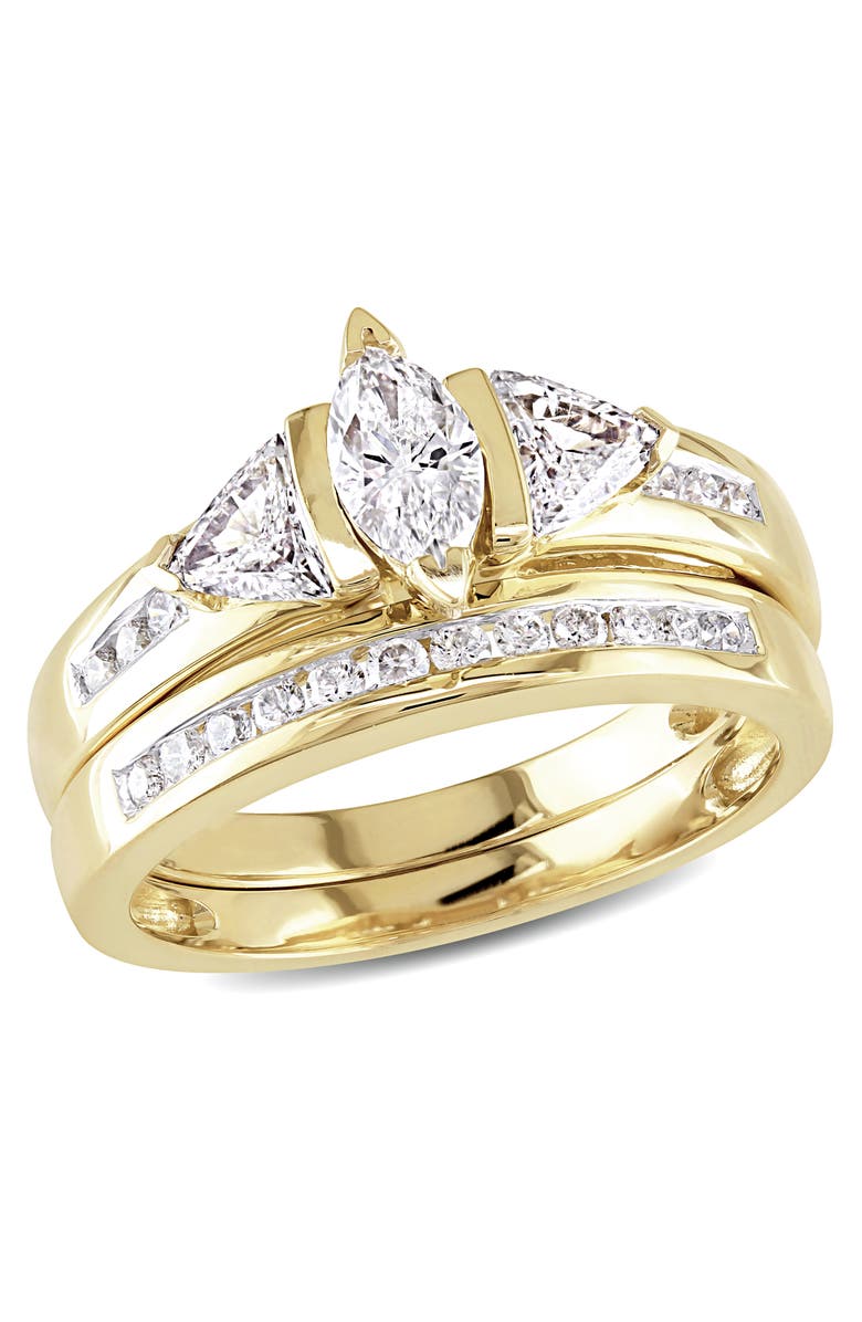Julianna B. Diamond Marquise 3-Stone Bridal Ring Set 14k, Main, color, 14K Yellow Gold