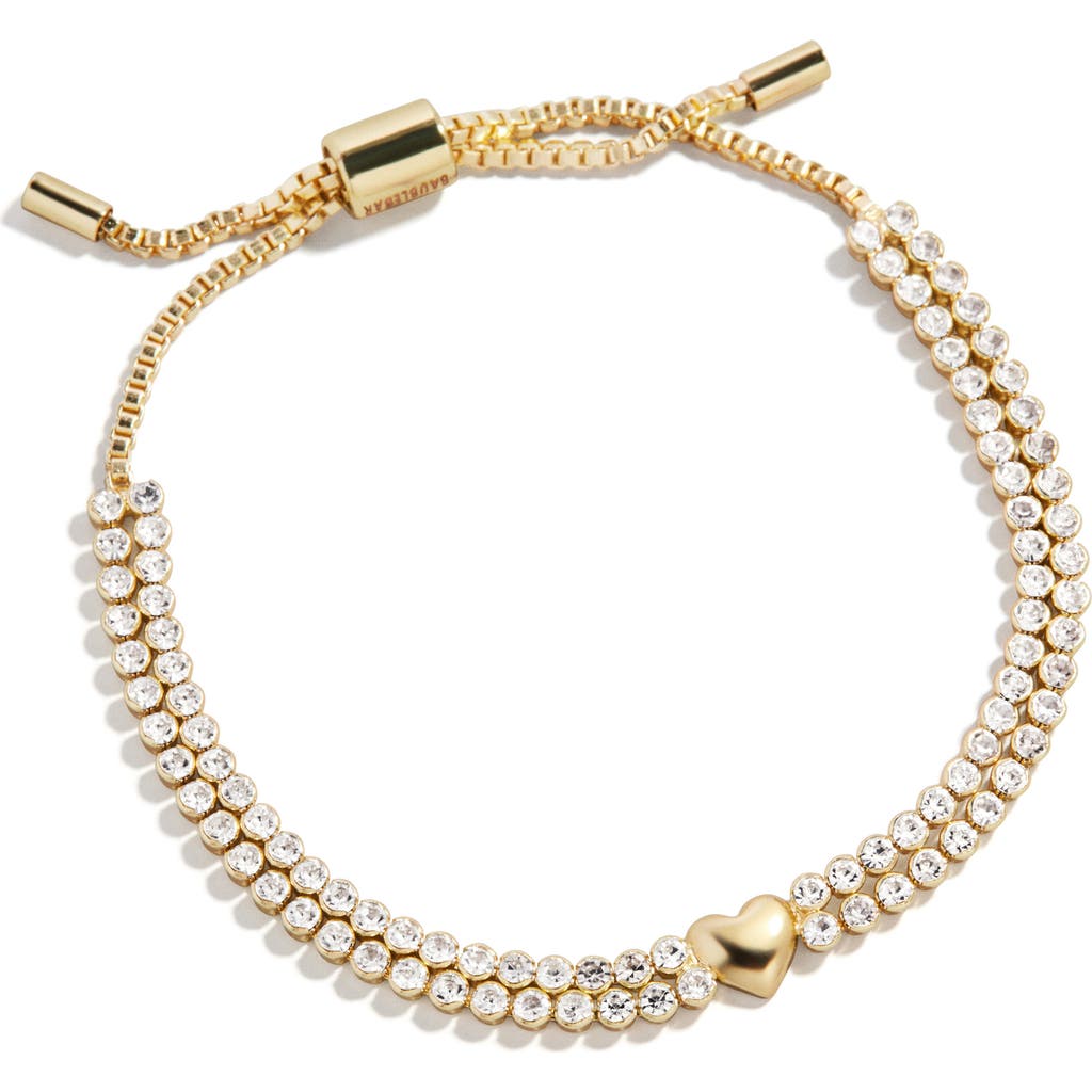Baublebar Heart Double Tennis Slider Bracelet In Gold