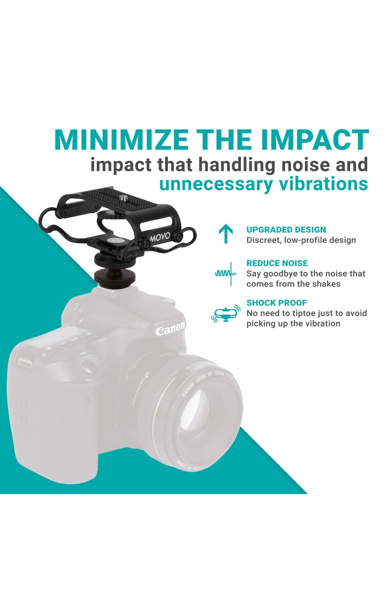 MOVO SMM5-B Universal Microphone and Portable Recorder Shock Mount - Fits The Zoom H4n, H5, H6, Tascam DR-40, DR-05, DR-07 with 1/4 Mounting Screw, Alternate, color, Black