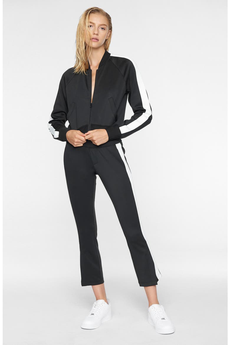 Stripe Track Jacket, Alternate, color, BLACK/ WHITE