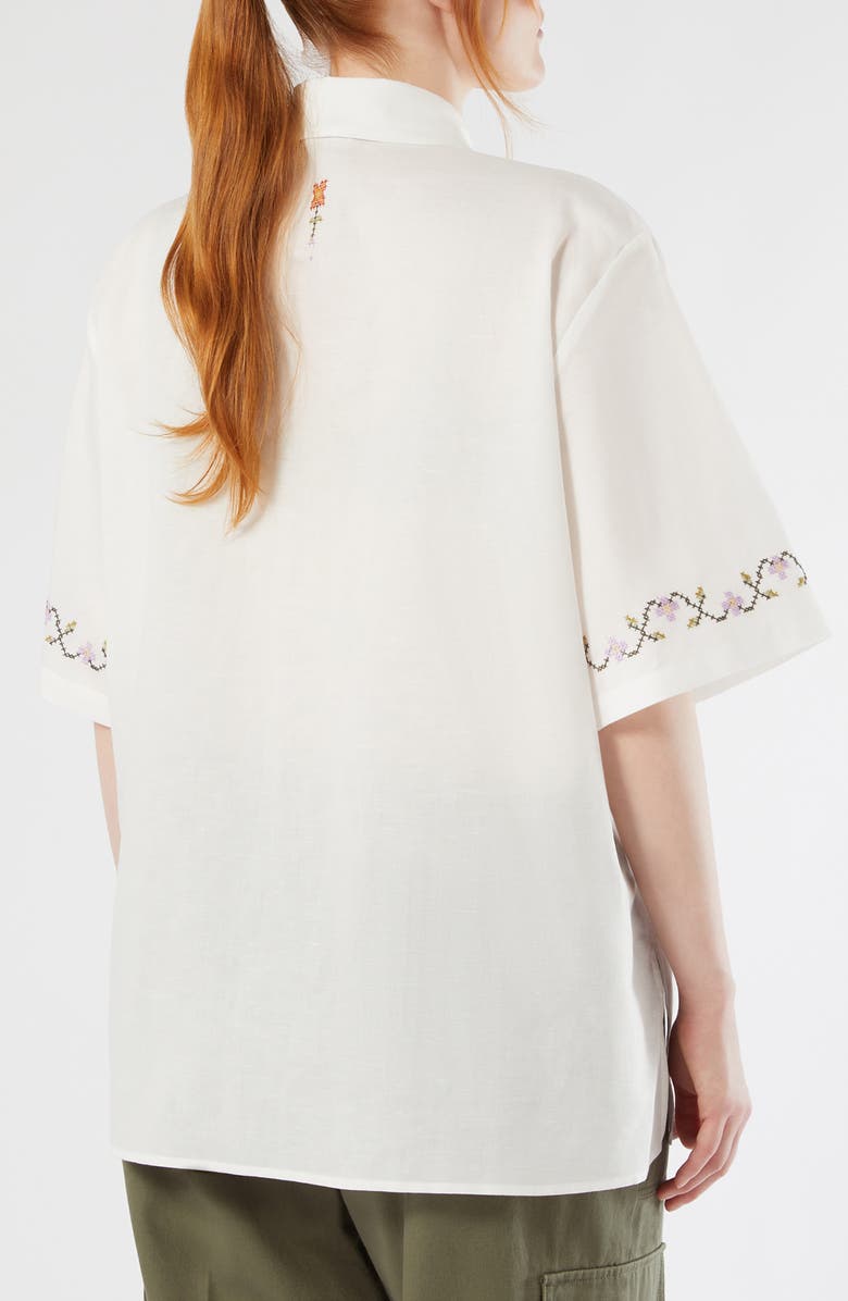 Marina Rinaldi Emblema Woven Shirt, Alternate, color, Ivory