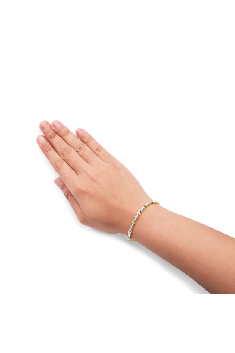 14K Yellow Gold 1.00 Cttw Baguette Diamond Channel Link Bracelet, Alternate, color, Yellow Gold