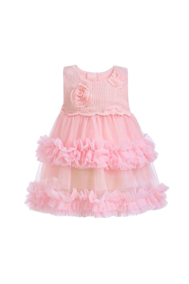 Flower Layered Tulle Dress, Main, color, Pink