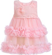 Tulleen Flower Layered Tulle Dress