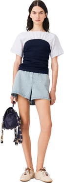 maje Pleated jersey top