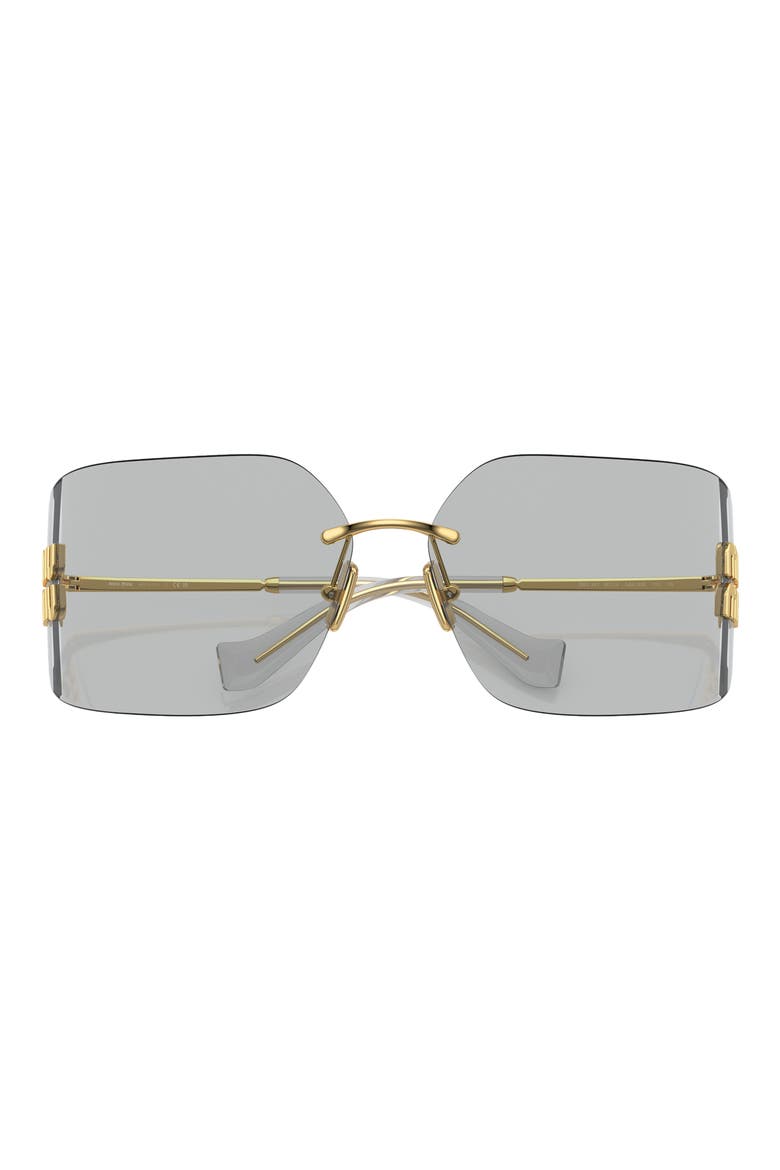 80mm Oversize Irregular Sunglasses, Alternate, color, GOLD / LIGHT GREY