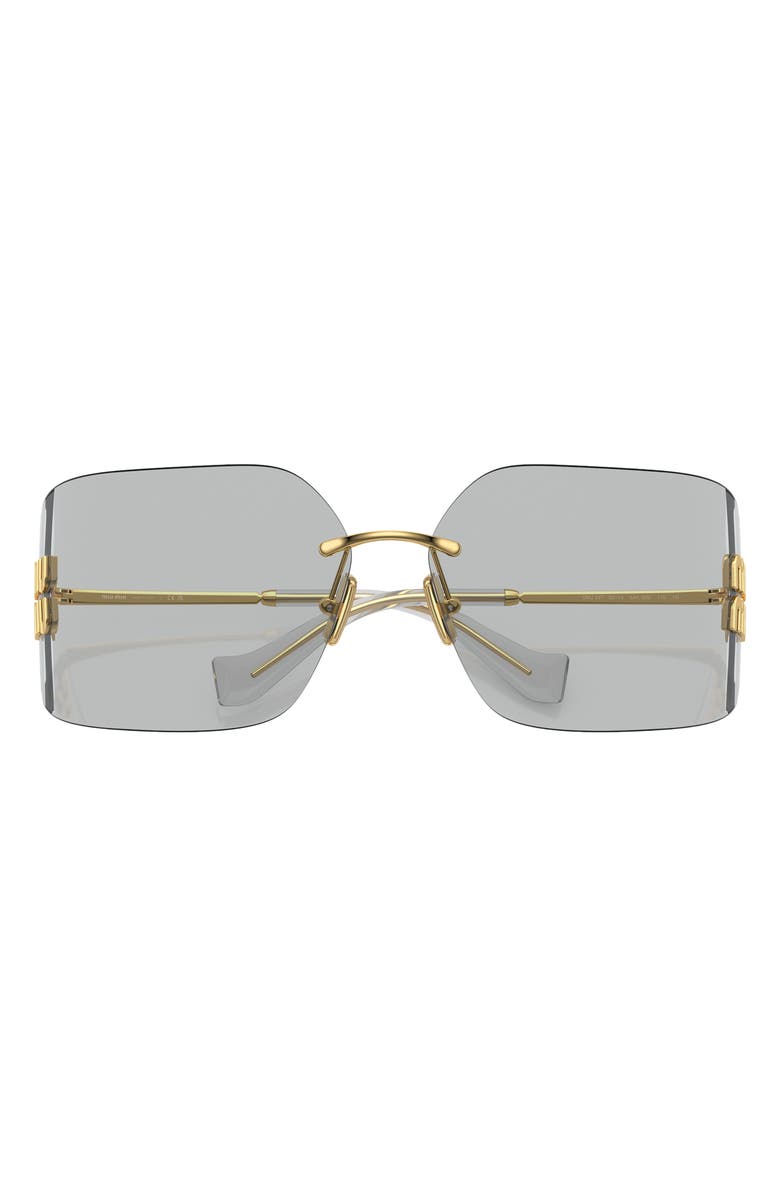 Miu Miu 80mm Oversize Irregular Sunglasses, Alternate, color, Gold / Light Grey