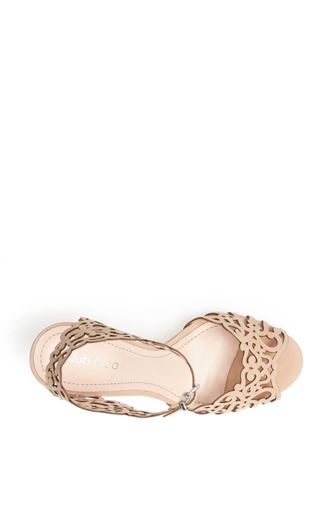 'Moxie' Laser Cutout Sandal, Alternate, color, NUDE