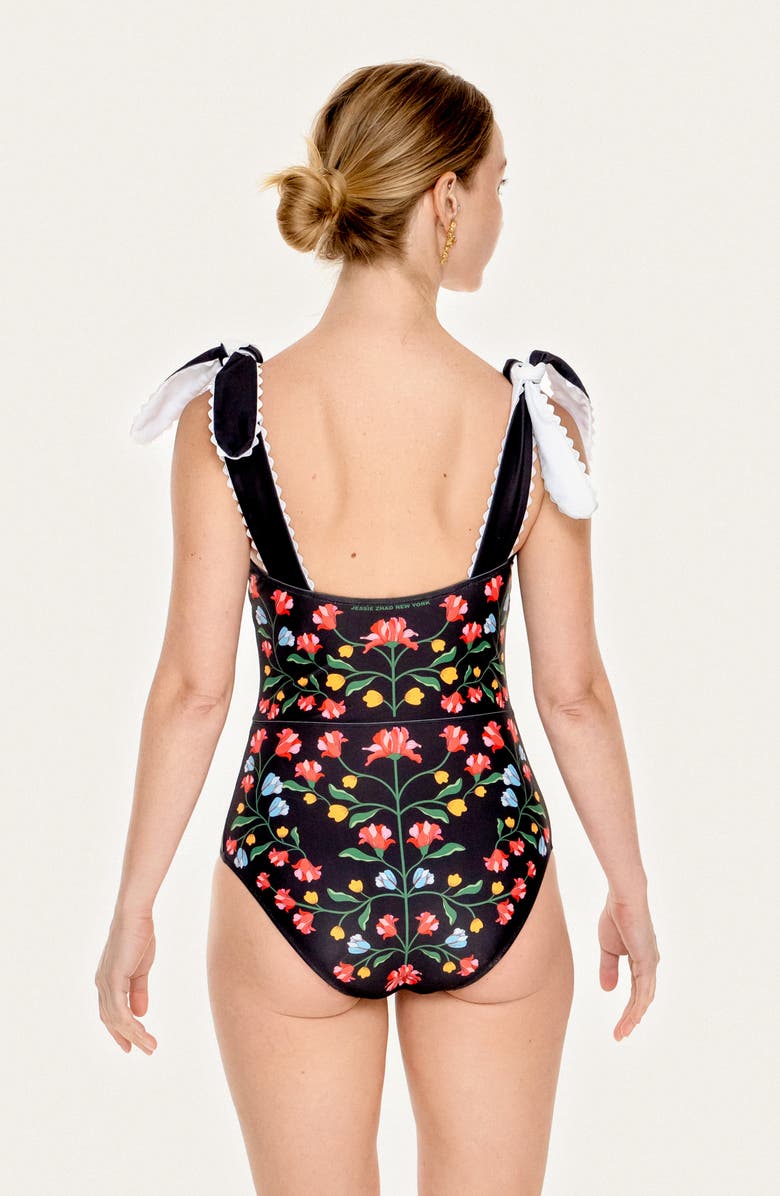 Jessie Zhao New York Day/Night Glow Reversible One-Piece Swimsuit, Alternate, color, Black