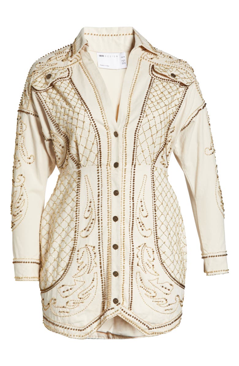 ASOS DESIGN Curve Mini Shirtdress, Alternate, color,