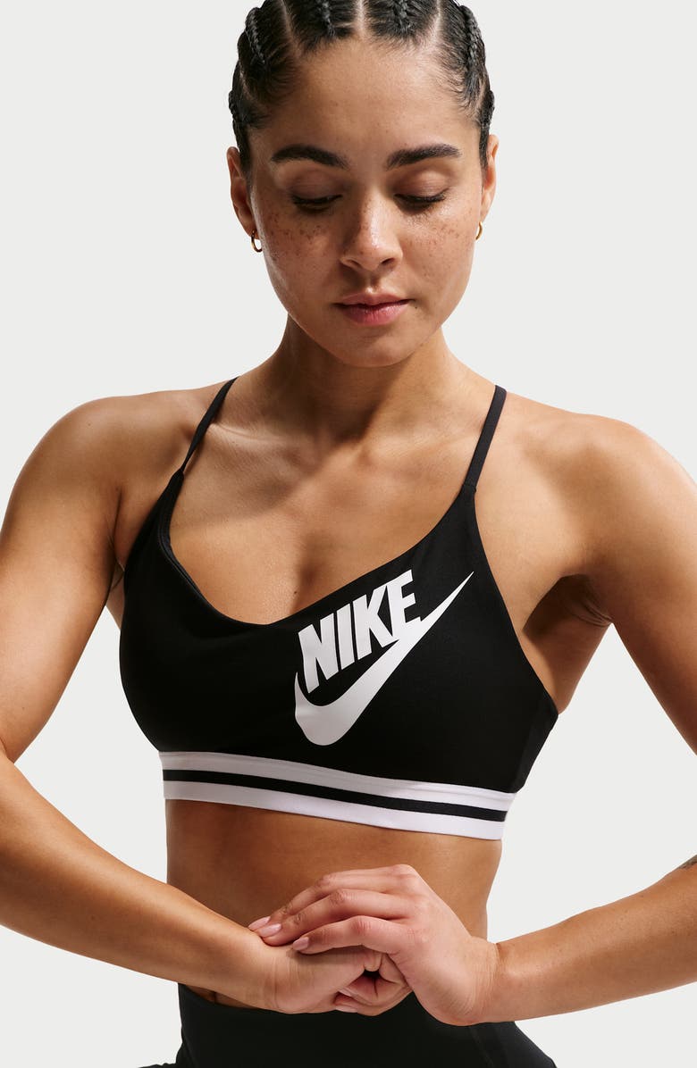 Nike Indy Dri-FIT Sports Bra, Alternate, color, Black/ White/ Black/ White