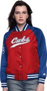STARTER Women's Starter Red/Royal Chicago Cubs Home Run Full-Snap Varsity Jacket