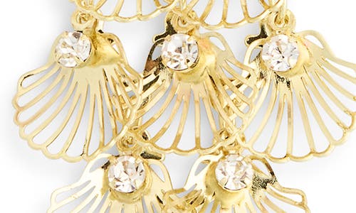 Eye Candy Los Angeles Fatimah Cubic Zirconia Fan Chandelier Earrings In Gold