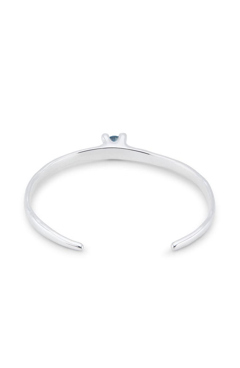 UNODE50 Cuff Bracelet With Blue Cubic Zirconia, Alternate, color, Silver