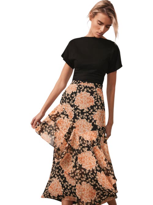 Mint Velvet Print Midi Skirt