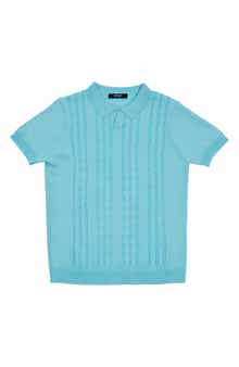 Kids' Cable Knit Polo Sweater