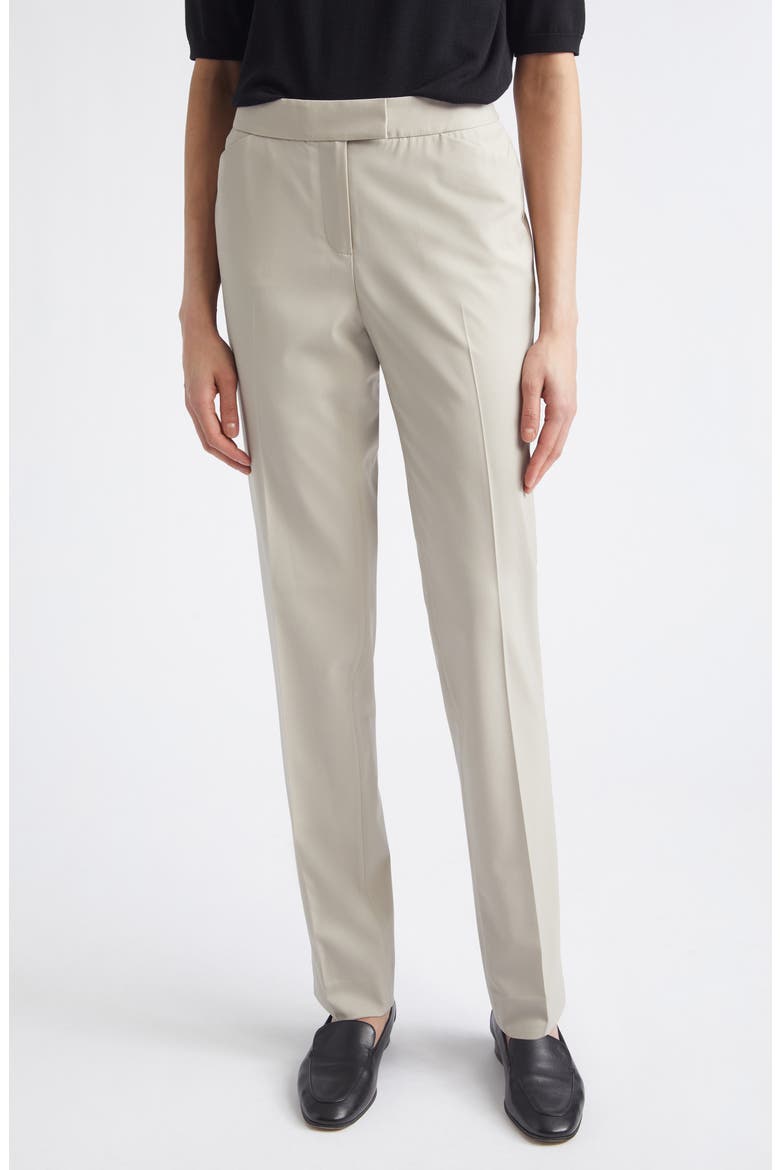 Irving Straight Leg Stretch Wool Pants, Main, color, KHAKI