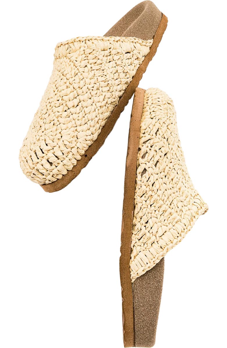Prologue Shoes LOOP Woven Slide Sandal, Alternate, color, Beige Faux Leather