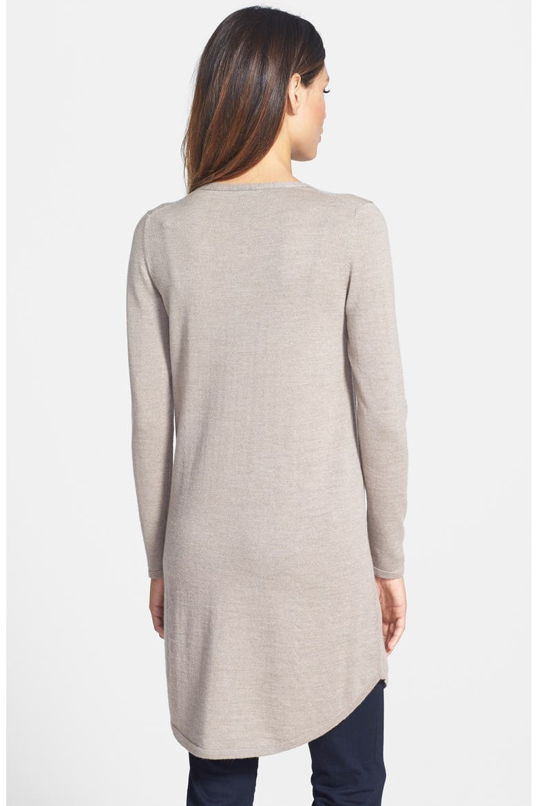 Lightweight Merino Jersey V-Neck Tunic, Alternate, color, ALMOND