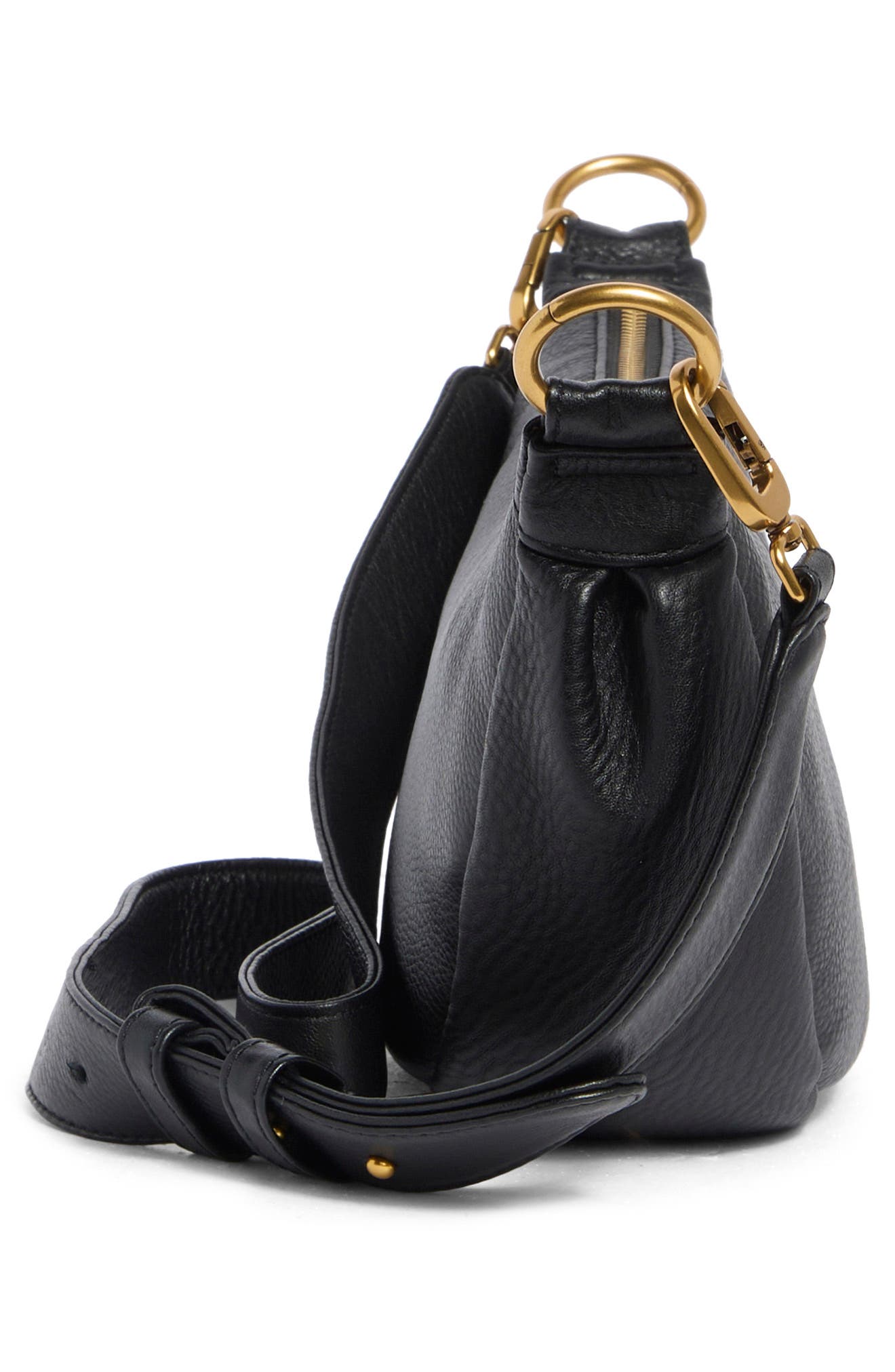 Knox Sling Leather Crossbody Bag, Alternate, color, BLACK