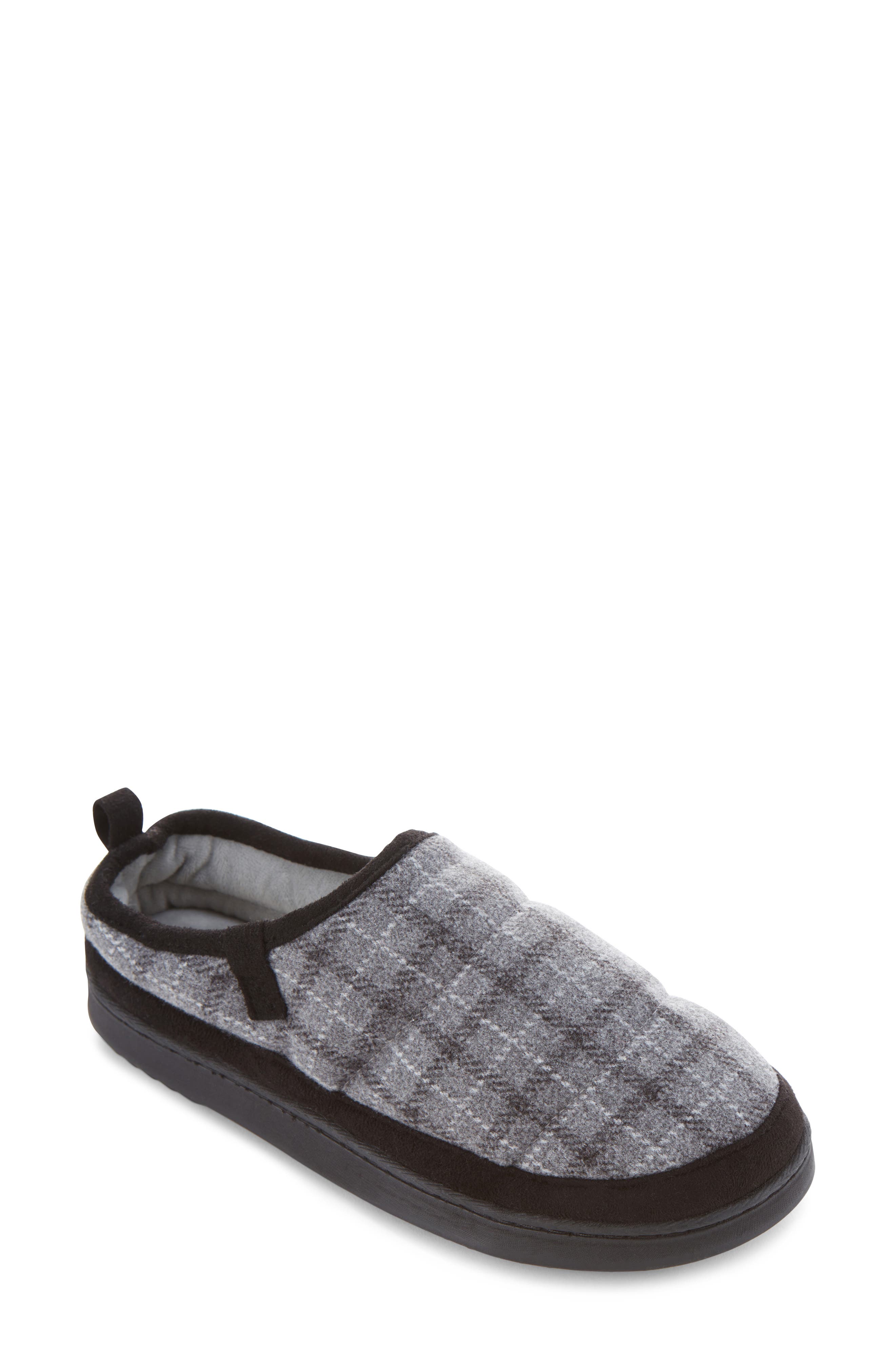 Plaid Slipper, Main, color, BLACK