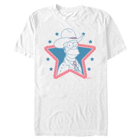 Men's The Simpsons Western Cowboy Homer  Graphic T-Shirt
