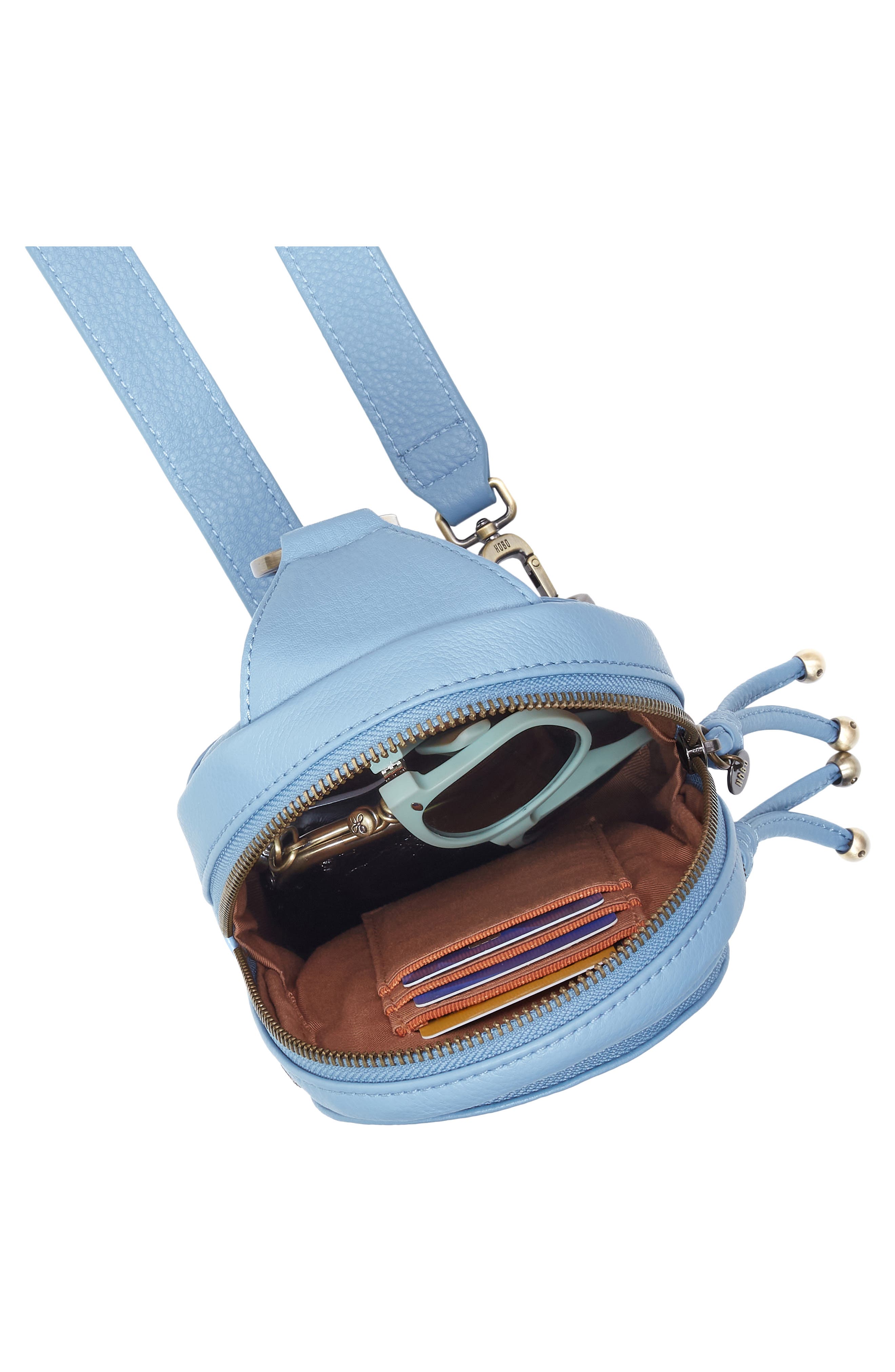 Small Cass Leather Sling Bag, Alternate, color, SEABREEZE