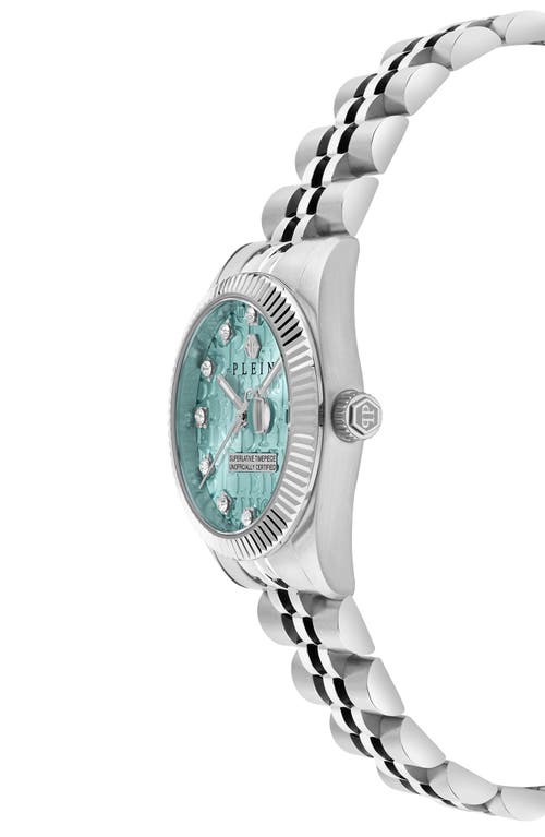 Philipp Plein Date Superlative Crystal Bracelet Watch, 38mm In Stainless Steel