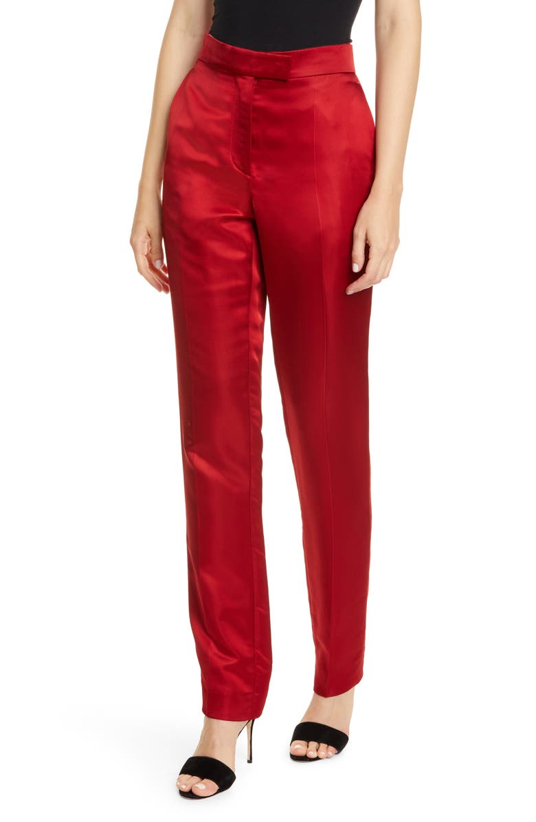 Helmut Lang Straight Leg Satin Pants, Main, color, 