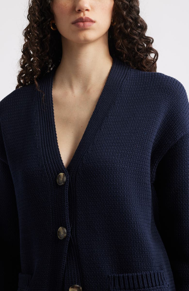 Nordstrom Chunky Cotton Blend Cardigan, Alternate, color, Navy Night