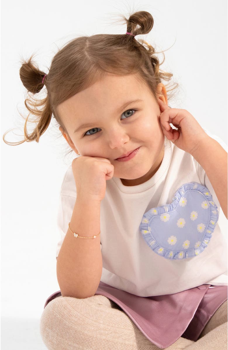 In Season Jewelry 14k Mother of Pearl Butterfly Girls Bracelet, Alternate, color, White