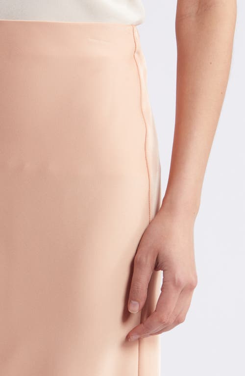 Rue Sophie Kat Satin Midi Skirt In Cantaloupe