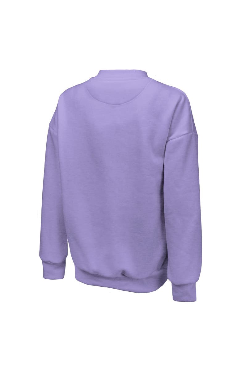 Majestic Threads Women's Majestic Threads Violet Golden State Valkyries Oversized Primary Logo Drop Shoulder Tri-Blend Pullover Sweatshirt, Alternate, color,