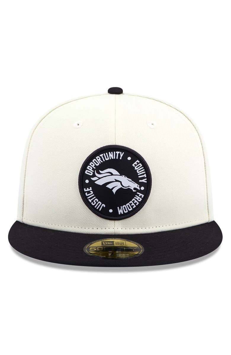New Era Men's New Era Cream/Black Denver Broncos 2022 Inspire Change 59FIFTY Fitted Hat, Alternate, color,
