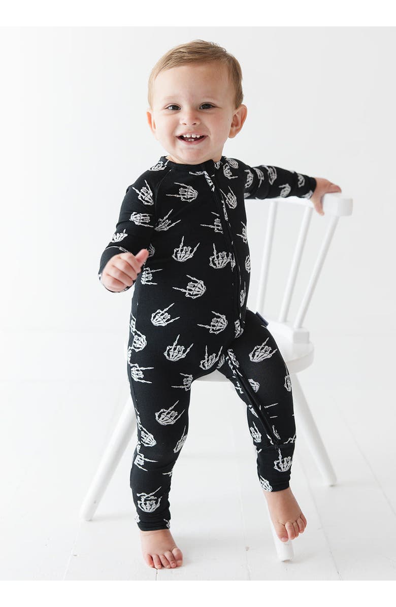 Charlie Lou Baby<sup>®</sup> Rock N' Skull Double Zipper Convertible Romper, Alternate, color,