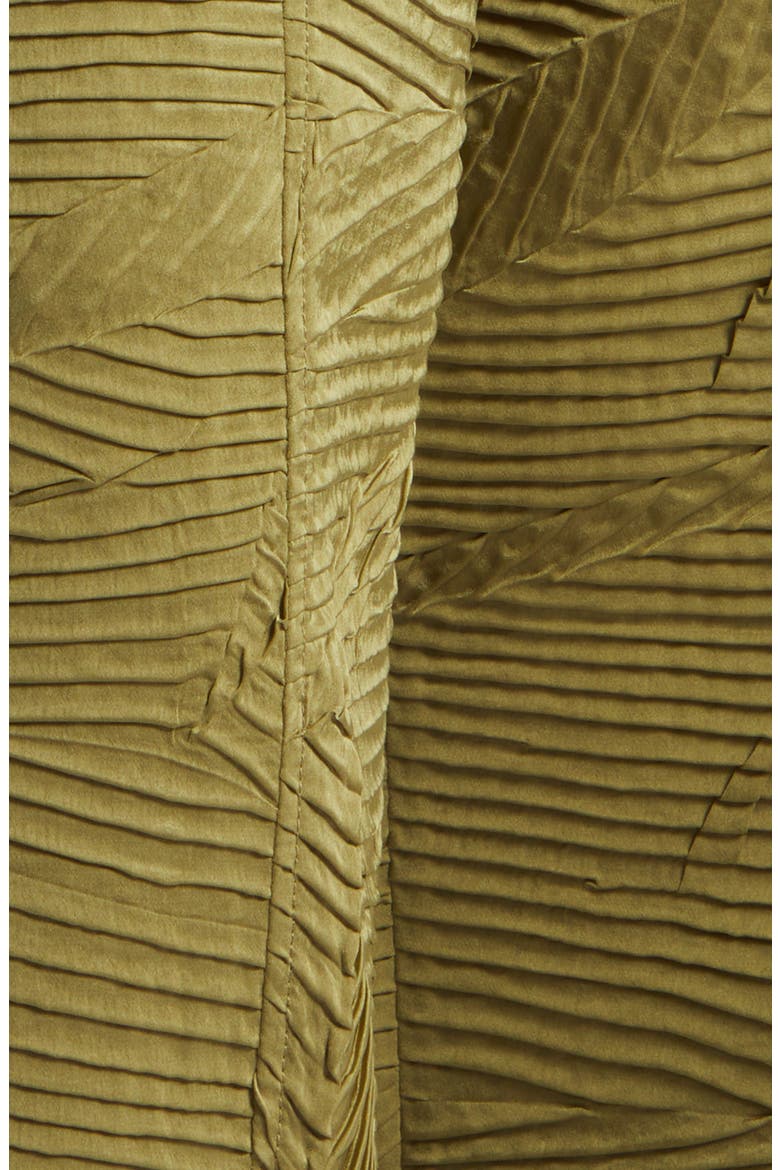 Carine Pleated Satin Pants, Alternate, color, MOSS GOLD