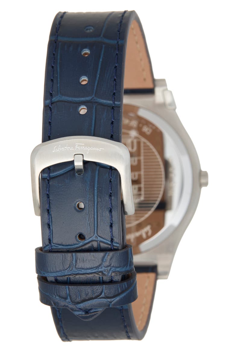 Leather Strap Watch, 42mm, Alternate, color, STSTL