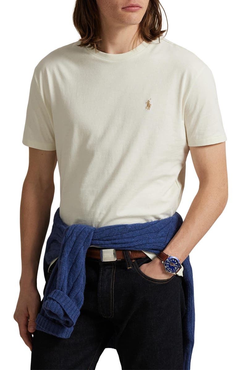 Polo Ralph Lauren Classic Fit Crewneck T-Shirt, Main, color, Parchment Cream