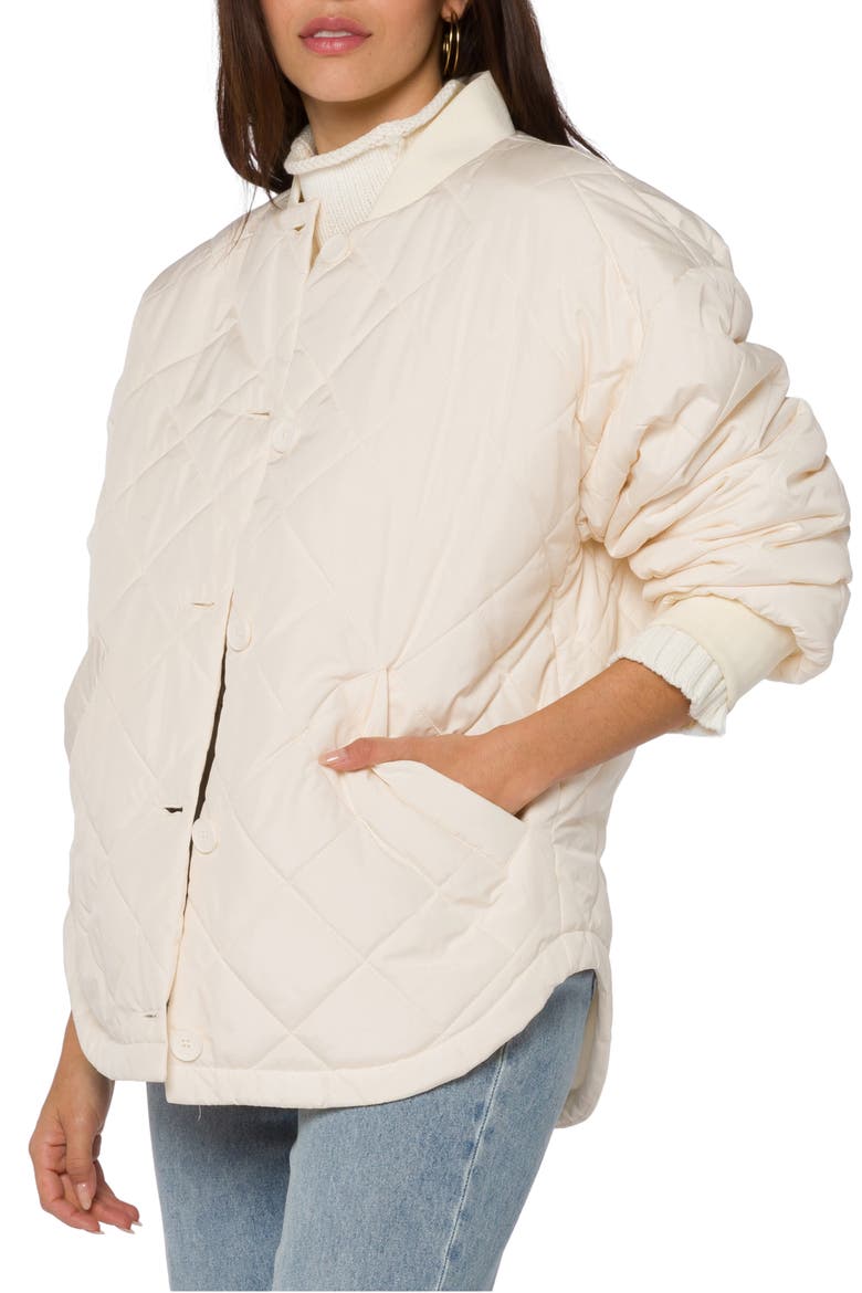 Celeste Quilted Bomber Jacket, Alternate, color, IVORY
