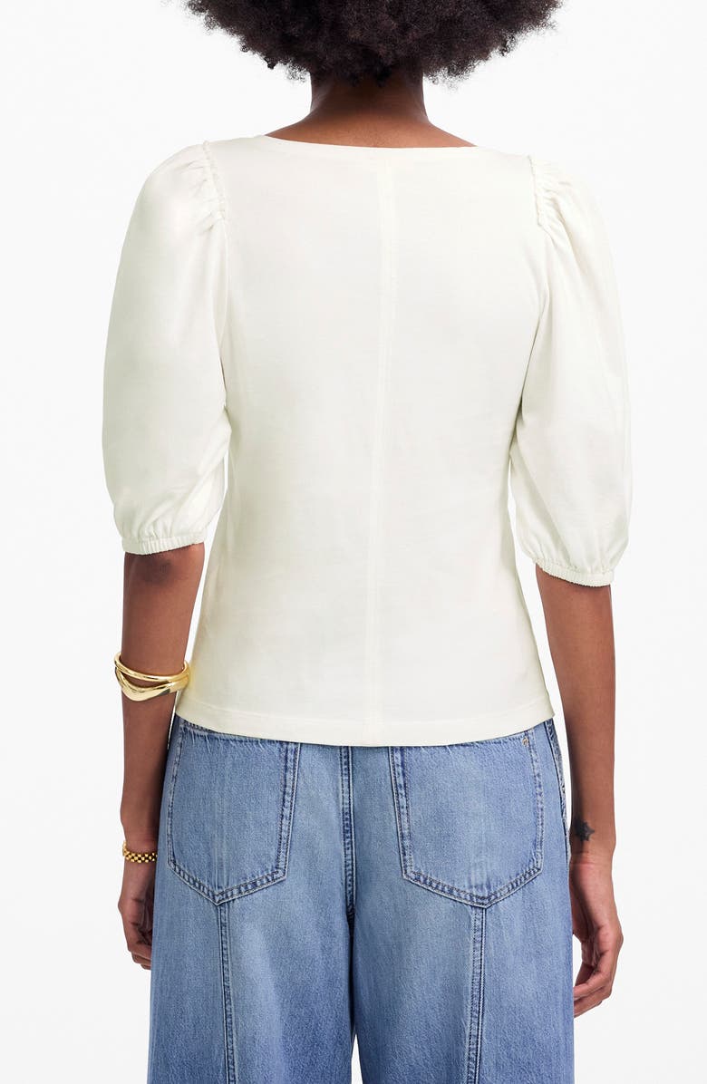 Madewell Puff Sleeve V-Neck T-Shirt, Alternate, color, White