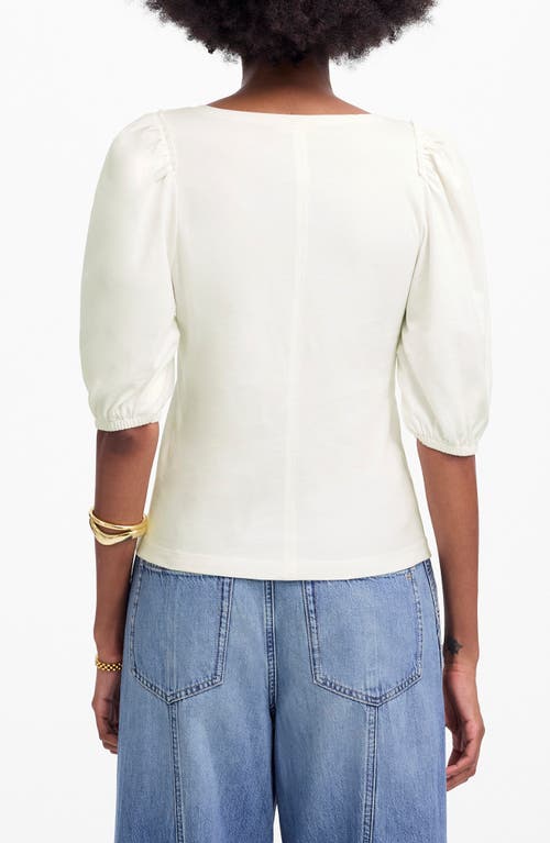 Madewell Puff-sleeve V-neck Tee In White