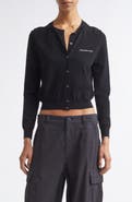 Alexander Wang Hotfix Logo Shrunken Cardigan