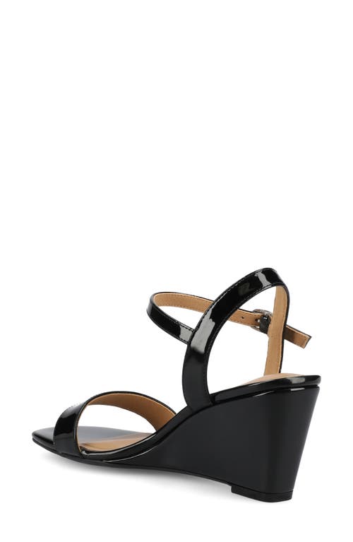 Shop Journee Collection Clayr Wedge Sandal In Patent/black