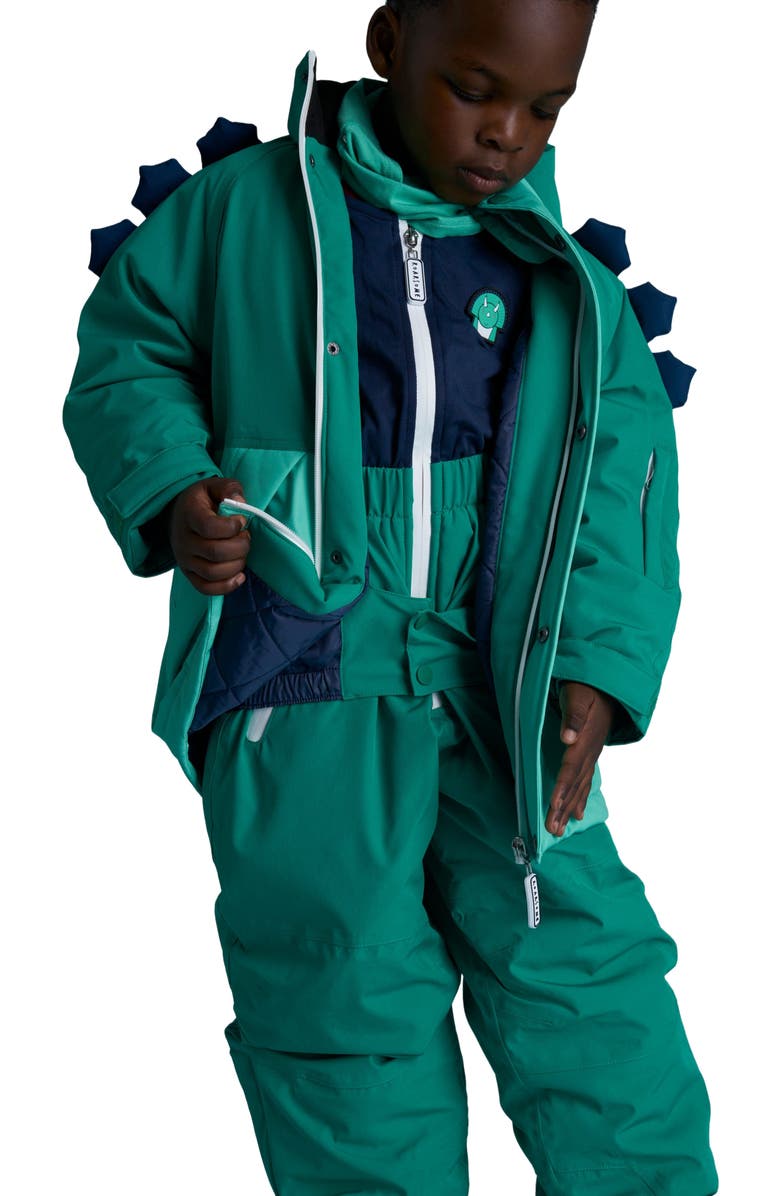Roarsome Spike the Dinosaur Ski Jacket, Main, color, Green